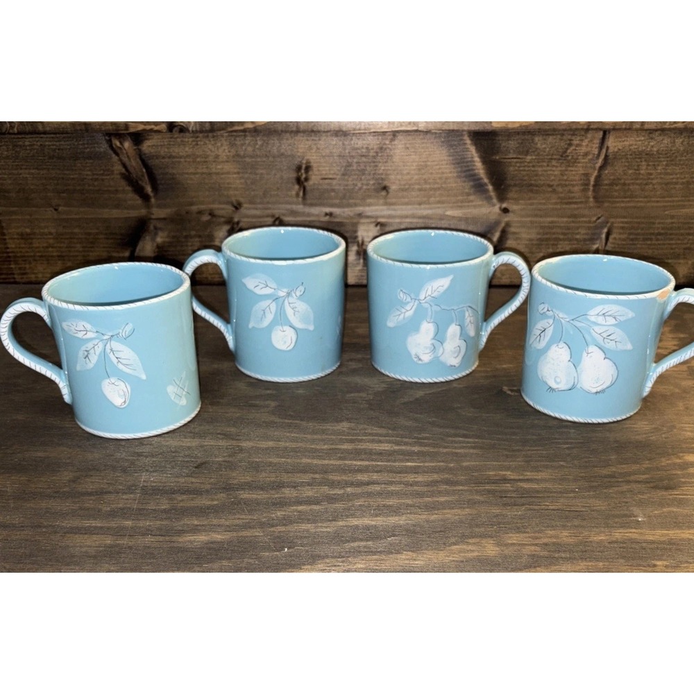 Set Of 4 Coffee Cups Italy P.V. Peasant Village